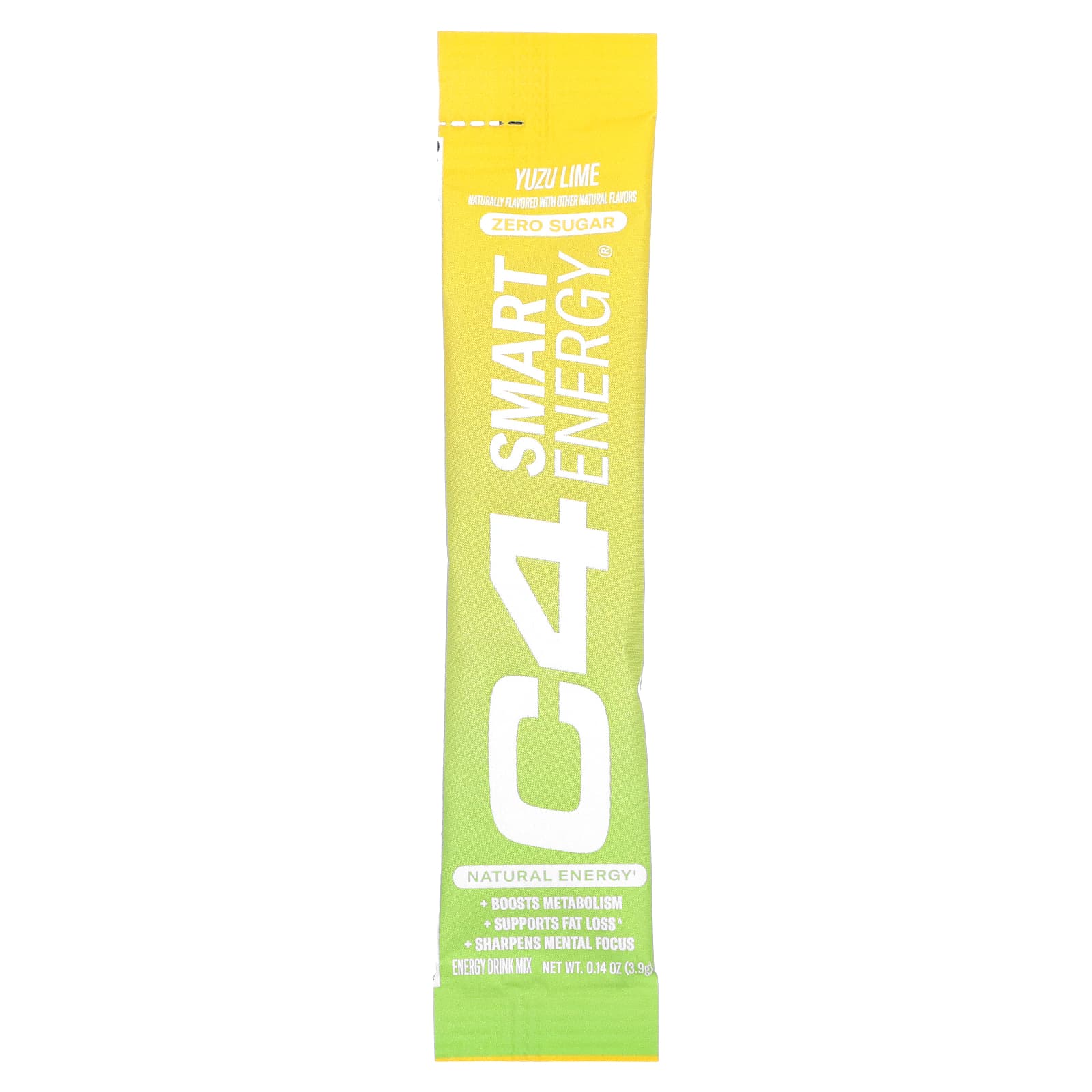 Cellucor, C4 Smart Energy, смесь для приготовления энергетического напитка, со вкусом юдзу и лайма, 14 стик-пакетов по 3,9 г (0,14 унции)