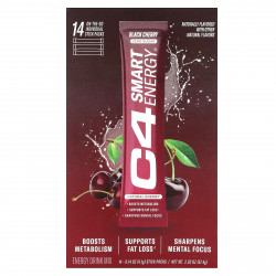 Cellucor, C4 Smart Energy, смесь для приготовления энергетического напитка, со вкусом черешни, 14 стик-пакетов по 4,1 г (0,14 унции)
