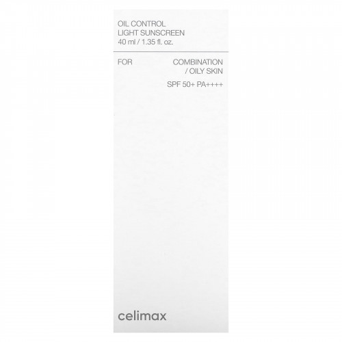 Celimax, Легкое солнцезащитное средство против масел, SPF 50+ PA ++++, 40 мл (1,35 жидк. Унции)