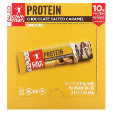 Caveman Foods, протеиновые батончики, шоколад с соленой карамелью, 12 батончиков по 43 г (1,51 унции)