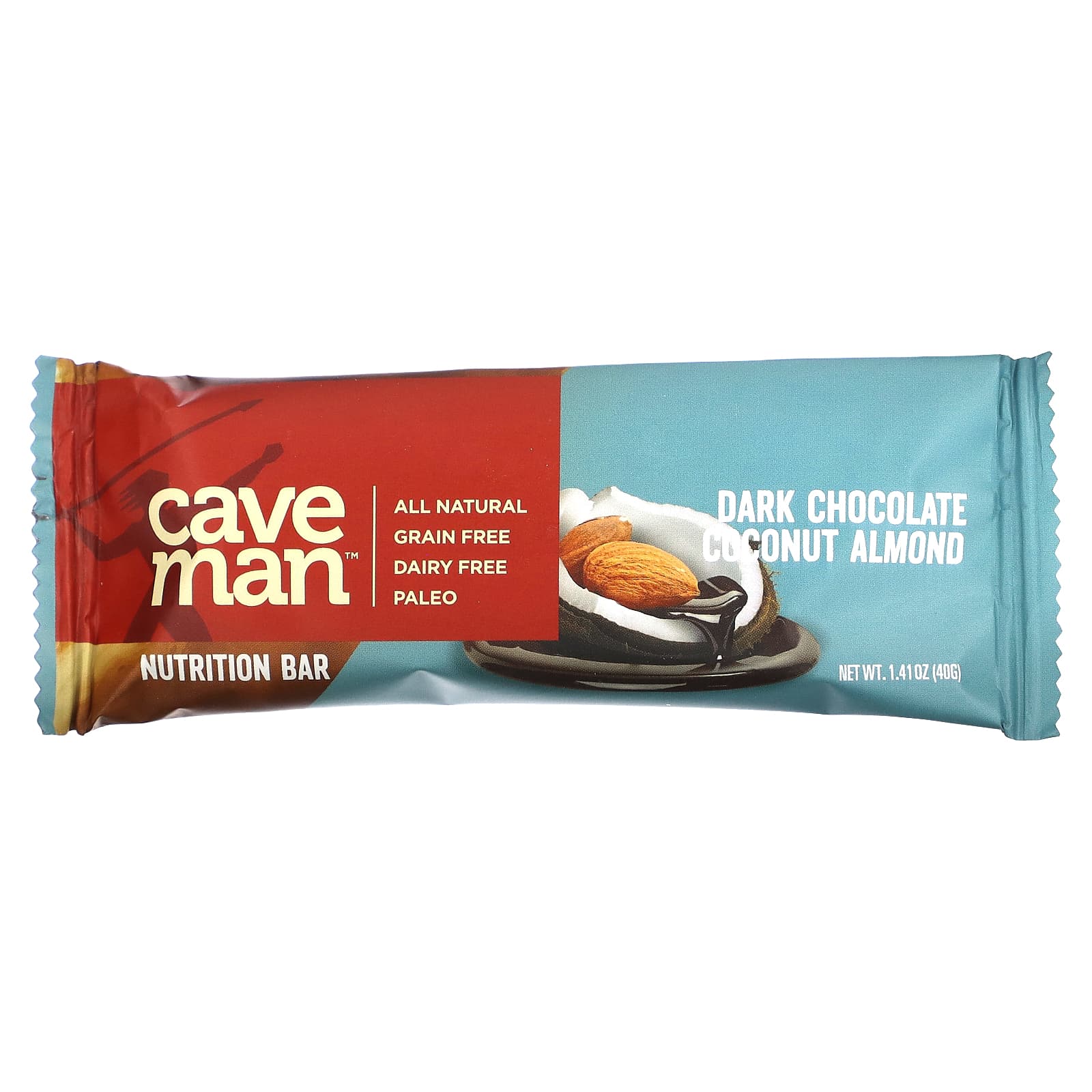 Caveman Foods, Nutrition Bars, темный шоколад, кокос и миндаль, 12 батончиков по 40 г (1,41 унции)