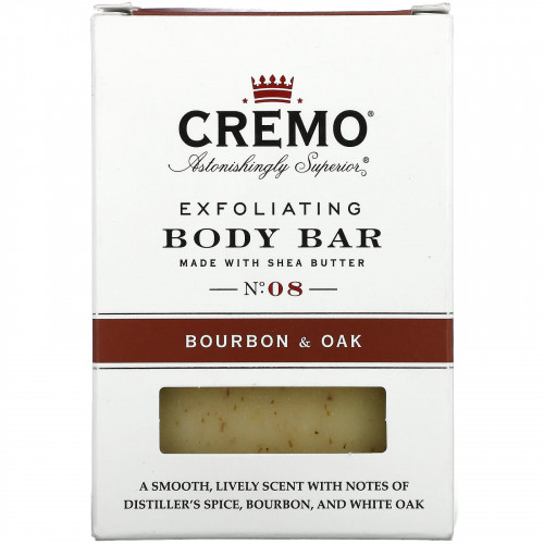 Cremo, Отшелушивающее мыло для тела, No 08, бурбон и дуб, 170 г (6 унций)