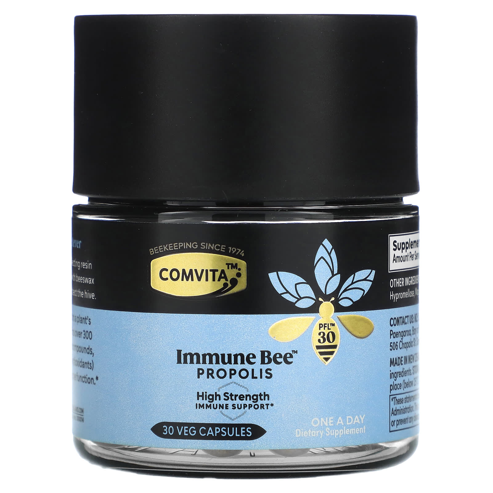 Comvita, Immune Bee Propolis, PFL30, 30 Veg Capsules