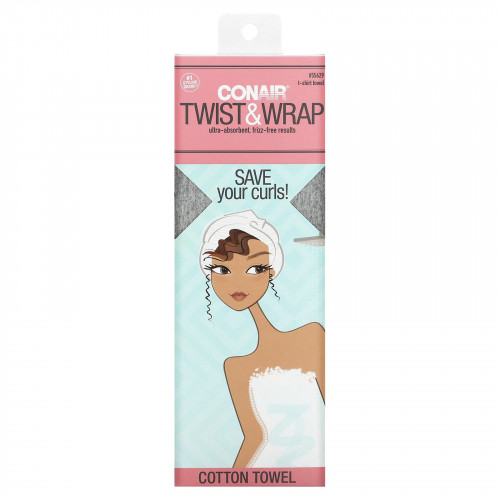 Conair, Хлопковое полотенце Twist & Wrap, 1 шт.