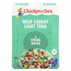 Chicken of the Sea, Дикий светлый тунец в родниковой воде, 70 г (2,5 унции)