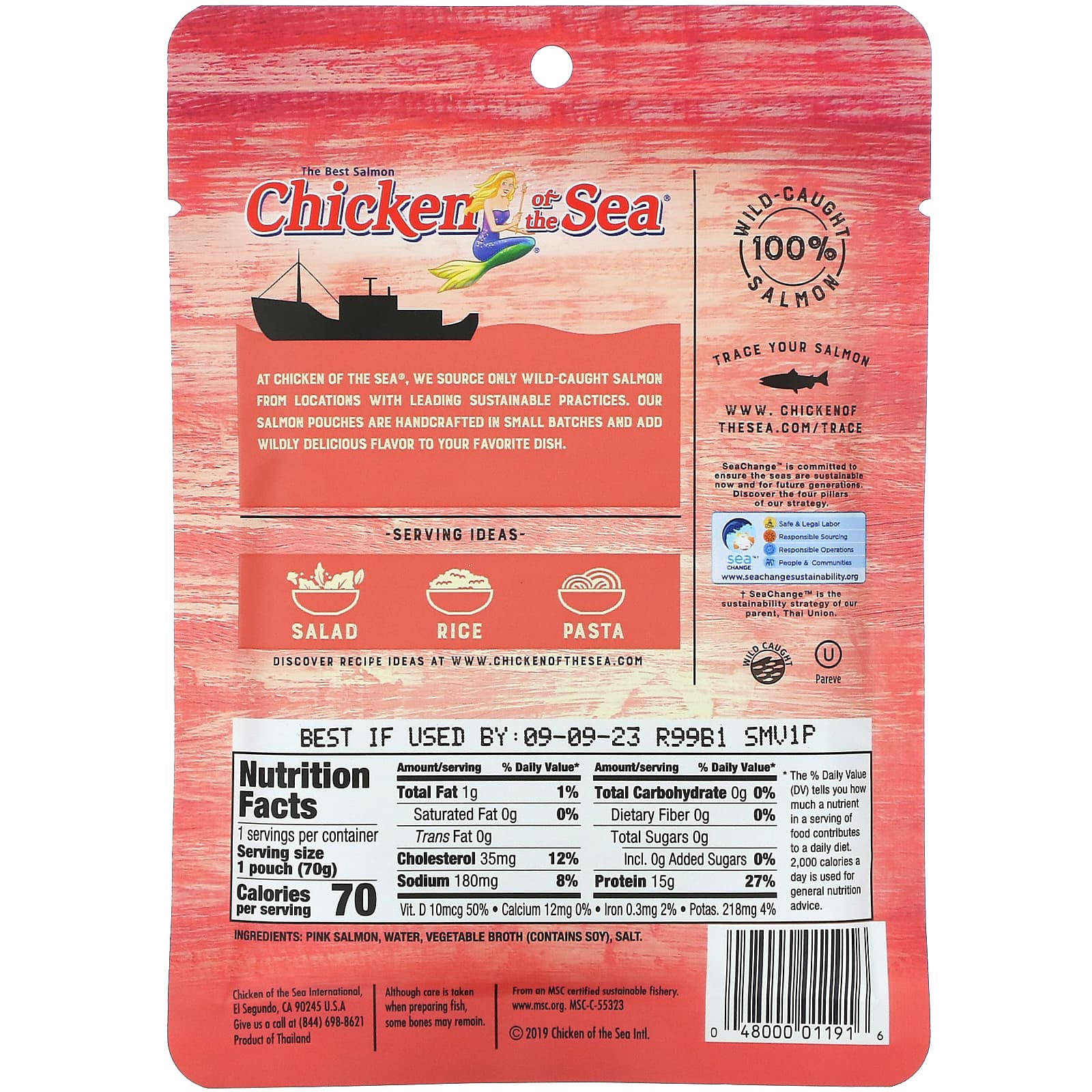 Chicken of the Sea, Горбуша из дикой рыбы, 70 г (2,5 унции)