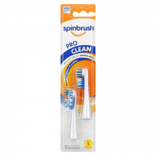 Spinbrush, Pro Clean, сменные насадки, мягкая щетина, 2 насадки