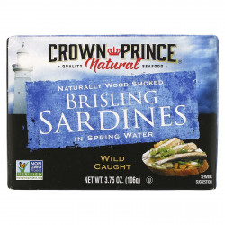 Crown Prince Natural, Brisling Sardines, в родниковой воде, 106 г (3,75 унции)
