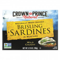 Crown Prince Natural, Brisling Sardines, в горчице, 106 г (3,75 унции)