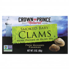 Crown Prince Natural, Копченые моллюски, в оливковом масле, 85 г (3 унции)