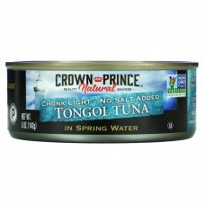 Crown Prince Natural, австралийский тунец, небольшими кусками, в родниковой воде, без добавления соли, 142 г (5 унций)