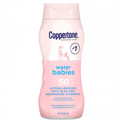 Coppertone, Солнцезащитный лосьон, Water Babies, SPF 50, 237 мл (8 жидк. Унций)