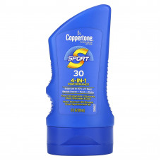 Coppertone, Sport, солнцезащитный лосьон, эффективность 4-в-1, SPF 30, 89 мл (3 жидк. Унции)