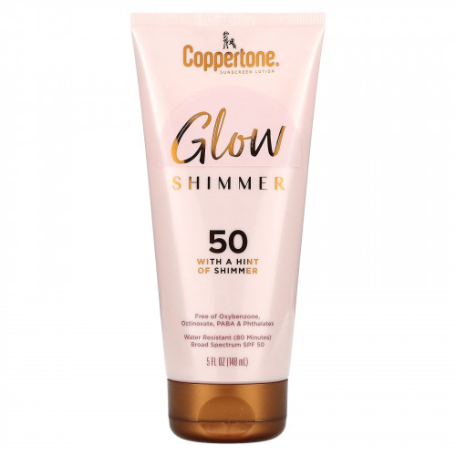 Coppertone, Glow, Shimmer, солнцезащитный лосьон, SPF 50, 148 мл (5 жидк. Унций)