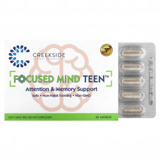 Creekside Natural Therapeutics, Focused Mind Teen, поддержка внимания и памяти, 60 капсул (Товар снят с продажи) 