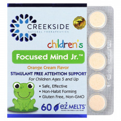 Creekside Natural Therapeutics, Children's Focused Mind Jr, апельсиновый крем, 60 таблеток EZ-Melt