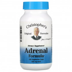 Christopher's Original Formulas, средство для поддержки надпочечников, 425 мг, 100 вегетарианских капсул