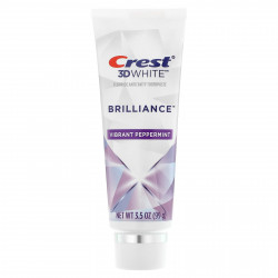 Crest, 3D White, Brilliance, зубная паста с фтором, яркая перечная мята, 3 пакетика по 99 г (3,5 унции)