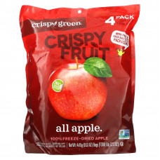 Crispy Green, Crispy Fruit, полностью яблоко, 4 пакетика по 15 г (0,53 унции)