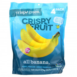 Crispy Green, Crispy Fruit, полностью банановый продукт, 4 пакетика по 24 г (0,85 унции)