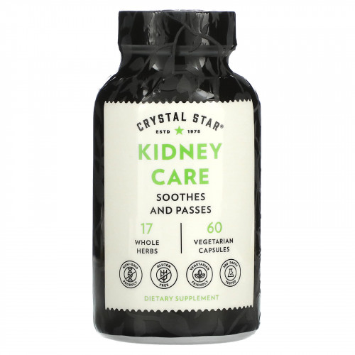 Crystal Star, Kidney Care, средство для здоровья почек, 60 растительных капсул