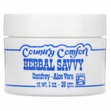 Country Comfort, Herbal Savvy, окопник и алоэ вера, 28 г (1 унция)