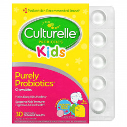 Culturelle, Purely Probiotics,чистые пробиотики, для детей старше 3 лет, интенсивный ягодный вкус, 30 жевательных таблеток