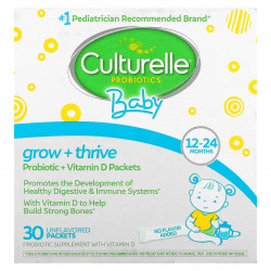 Culturelle, пробиотики, для детей, «Рост и развитие», пробиотики + витамин D в пакетиках, от 12 до 24 месяцев, 30 порционных пакетиков