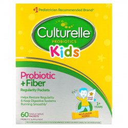 Culturelle, пробиотики с клетчаткой для нормальной работы кишечника, для детей от 1 года, без ароматизаторов, 60 порционных пакетов