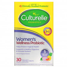 Culturelle, Пробиотики, пробиотики для женщин, фруктовое ассорти, 30 жевательных таблеток