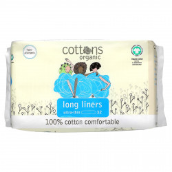 Cottons, Ультратонкие прокладки увеличенной длины с покрывающим слоем из 100% чистого хлопка, 32 шт.