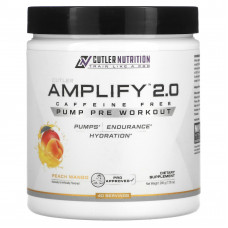 Cutler Nutrition, Amplify 2.0, накачка перед тренировкой, без кофеина, персик и манго, 200 г (7,05 унции)