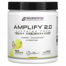 Cutler Nutrition, Amplify 2.0, накачка перед тренировкой, без кофеина, кислый лимонад, 280 г (9,87 унции)