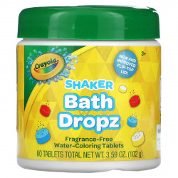Crayola, Shaker Bath Dropz, для детей старше 3 лет, без отдушек, 60 таблеток, 102 г (3,59 унции)