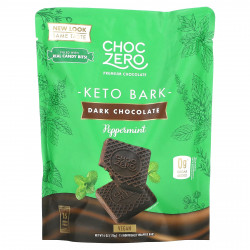 ChocZero, Keto Bark, перечная мята в темном шоколаде, 15 мини-упаковок, 170 г (6 унций)