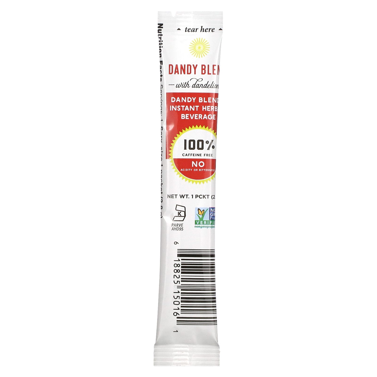 Dandy Blend, Instant Herbal Beverage With Dandelion (Быстрорастворимый травяной напиток с одуванчиком), без кофеина, 25 одноразовых пакетиков