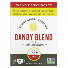 Dandy Blend, Instant Herbal Beverage With Dandelion (Быстрорастворимый травяной напиток с одуванчиком), без кофеина, 25 одноразовых пакетиков