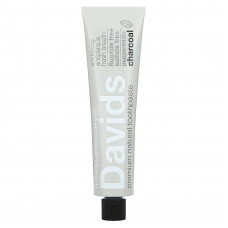Davids Natural Toothpaste, Натуральная зубная паста премиального качества, перечная мята и древесный уголь, 149 г (5,25 унции)