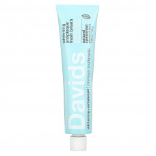 Davids Natural Toothpaste, Зубная паста премиум-класса, отбеливающая + защита от зубного налета, натуральная мята, 149 г (5,25 унции)