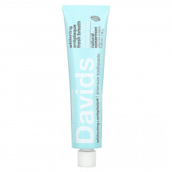 Davids Natural Toothpaste, Зубная паста премиум-класса, отбеливающая + защита от зубного налета, натуральная мята, 149 г (5,25 унции)