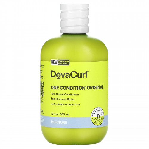 DevaCurl, One Condition Original, крем-кондиционер с насыщенным вкусом, для сухих, средних и жестких локонов, 355 мл (12 жидк. Унций)