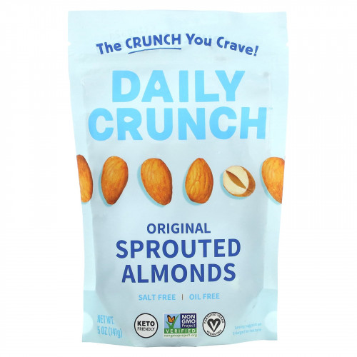 Daily Crunch, Проросший миндаль, оригинальный, 141 г (5 унций)