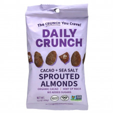 Daily Crunch, Проросший миндаль, какао и морская соль, 42 г (1,5 унции)