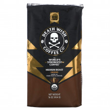 Death Wish Coffee, Самый крепкий в мире кофе, молотый, средней обжарки, 454 г (16 унций)
