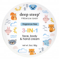 Deep Steep, Premium Baby, крем 3 в 1 для лица, тела и рук, без отдушек, 85 г (3 унции)
