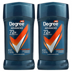 Degree, MotionSense, улучшенный дезодорант-антиперспирант, действие 72 часа, приключения, 2 шт. в упаковке, 76 г (2,7 унции)