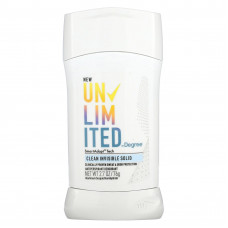 Degree, Unlimited, дезодорант-антиперспирант, невидимое твердое вещество, очищающий, 76 г (2,7 унции)