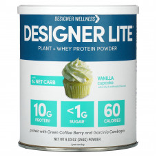 Designer Wellness, Lite Protein, низкокалорийный натуральный протеин, ванильный кекс, 9,03 унц. (256 г)