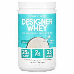 Designer Wellness, Designer Whey, протеиновый порошок для замены приемов пищи, ваниль, 783 г (1,72 фунта)