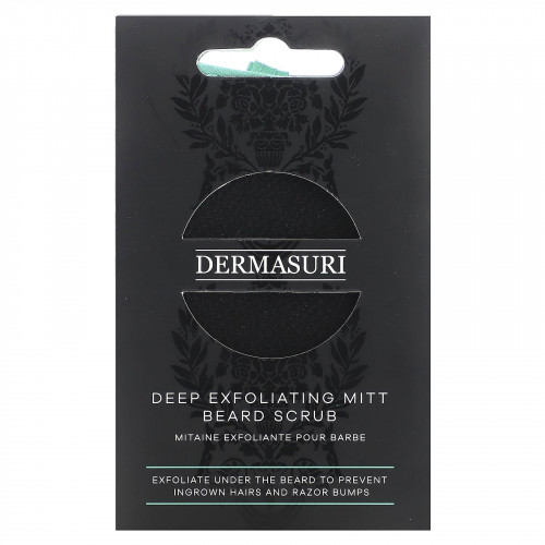 Dermasuri, рукавица для глубокого отшелушивания, скраб для бороды, 1 рукавица